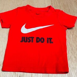NIKE T-Shirt- Red "Just Do It"  Toddler Short Sleeved T-Shirt Size 2T